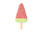 Gelado de pauzinho Gelatelli Premium em forma de melancia.