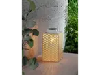 Modern solar-powered LED lantern with an elegant design for outdoor use.