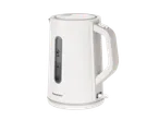 White electric kettle with a water level indicator showing 0.5L to 1.7L capacity.