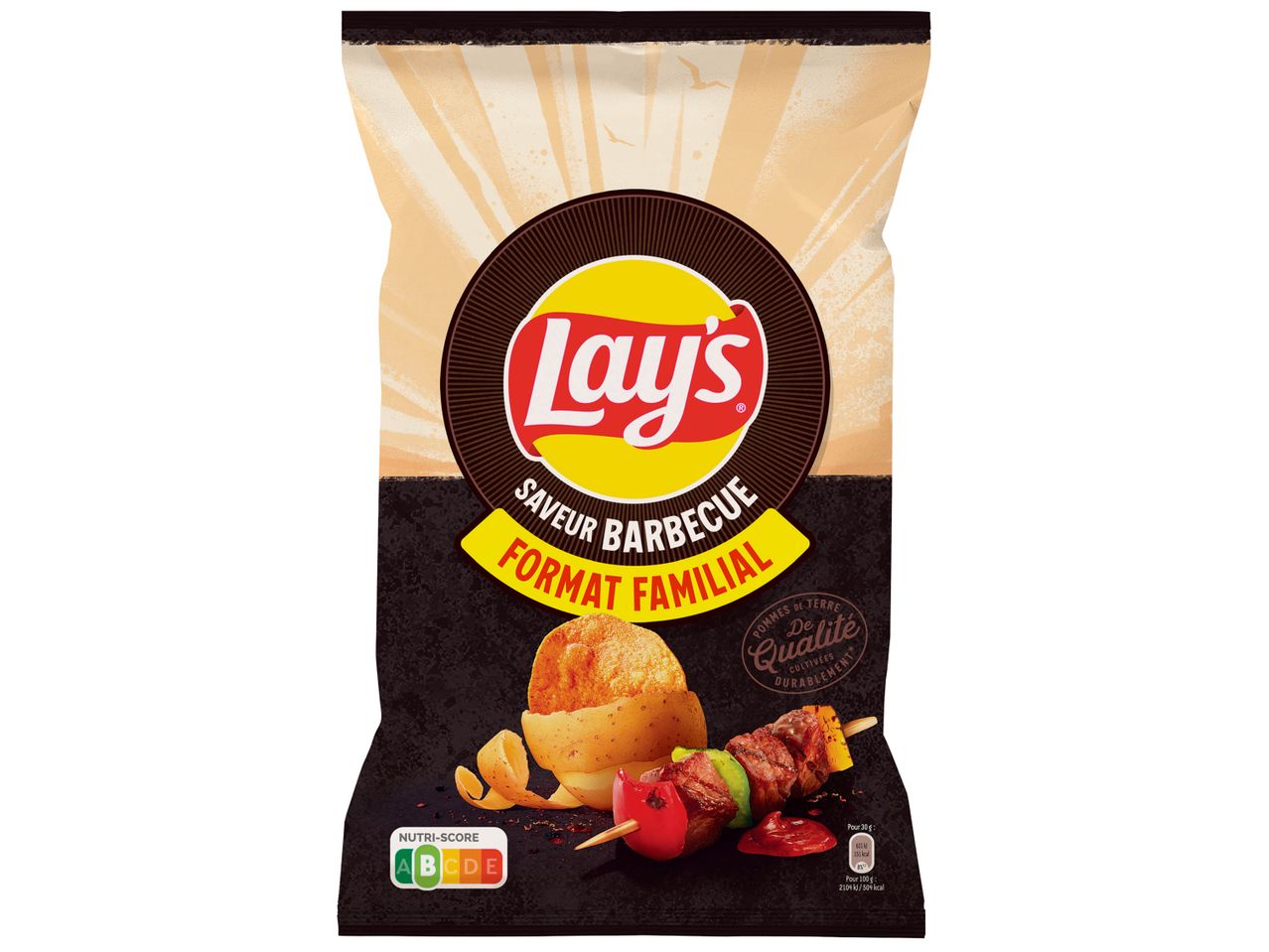 Sac de chips Lay's saveur barbecue, format familial.