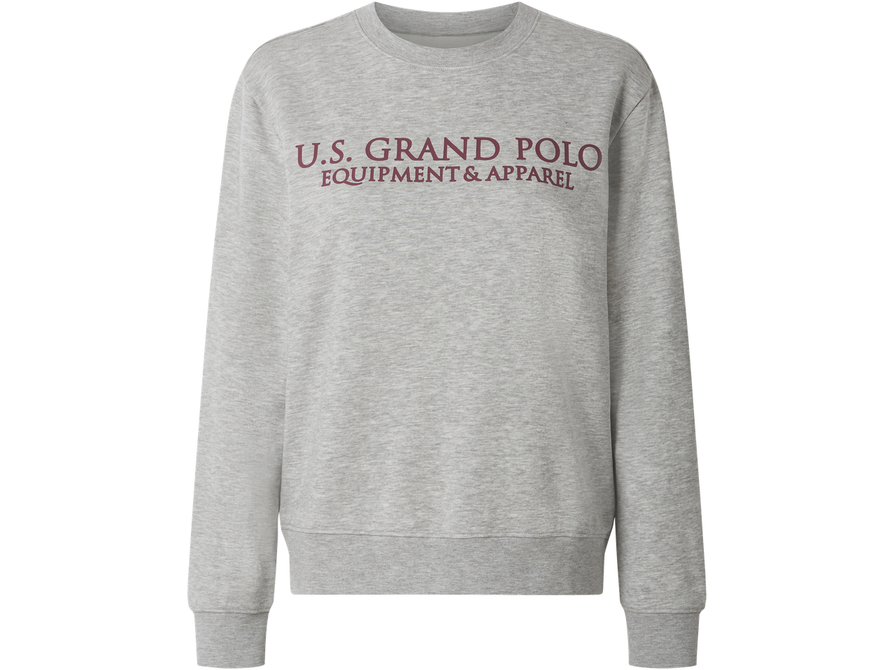 Pelēks džemperis ar U.S. GRAND POLO EQUIPMENT & APPAREL logotipu