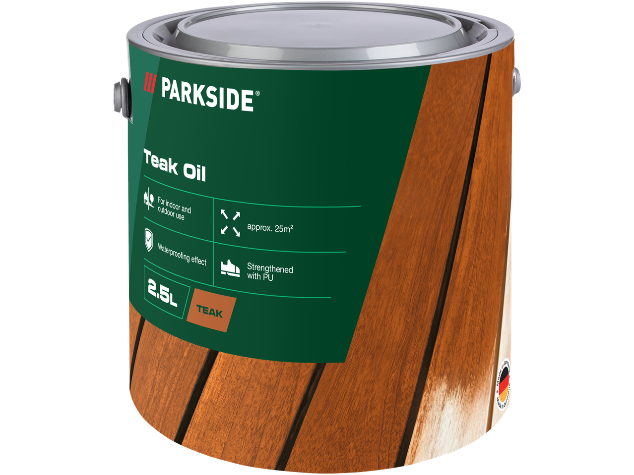 PARKSIDE Teak Oil, 2.5L, za notranjo in zunanjo uporabo, vodoodporen, ojačan s PU.