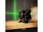 Nivel laser Parkside X1702X pe o suprafață din lemn.