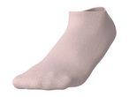 Single light pink ankle sock with a ribbed texture, isolated on a white background.