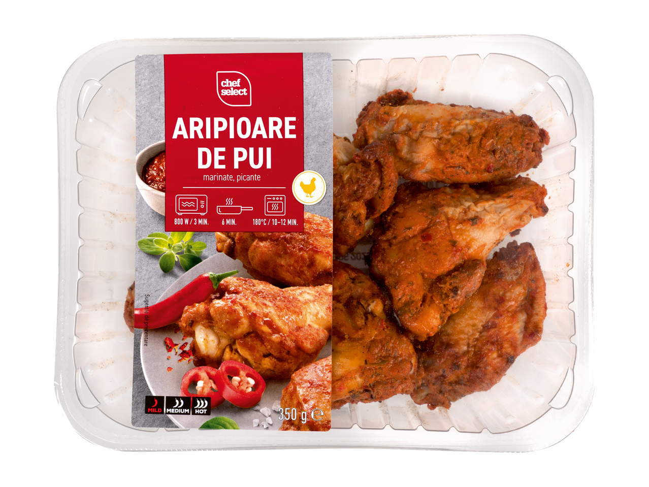 Chef Select Aripioare de pui marinate, picante, 350g