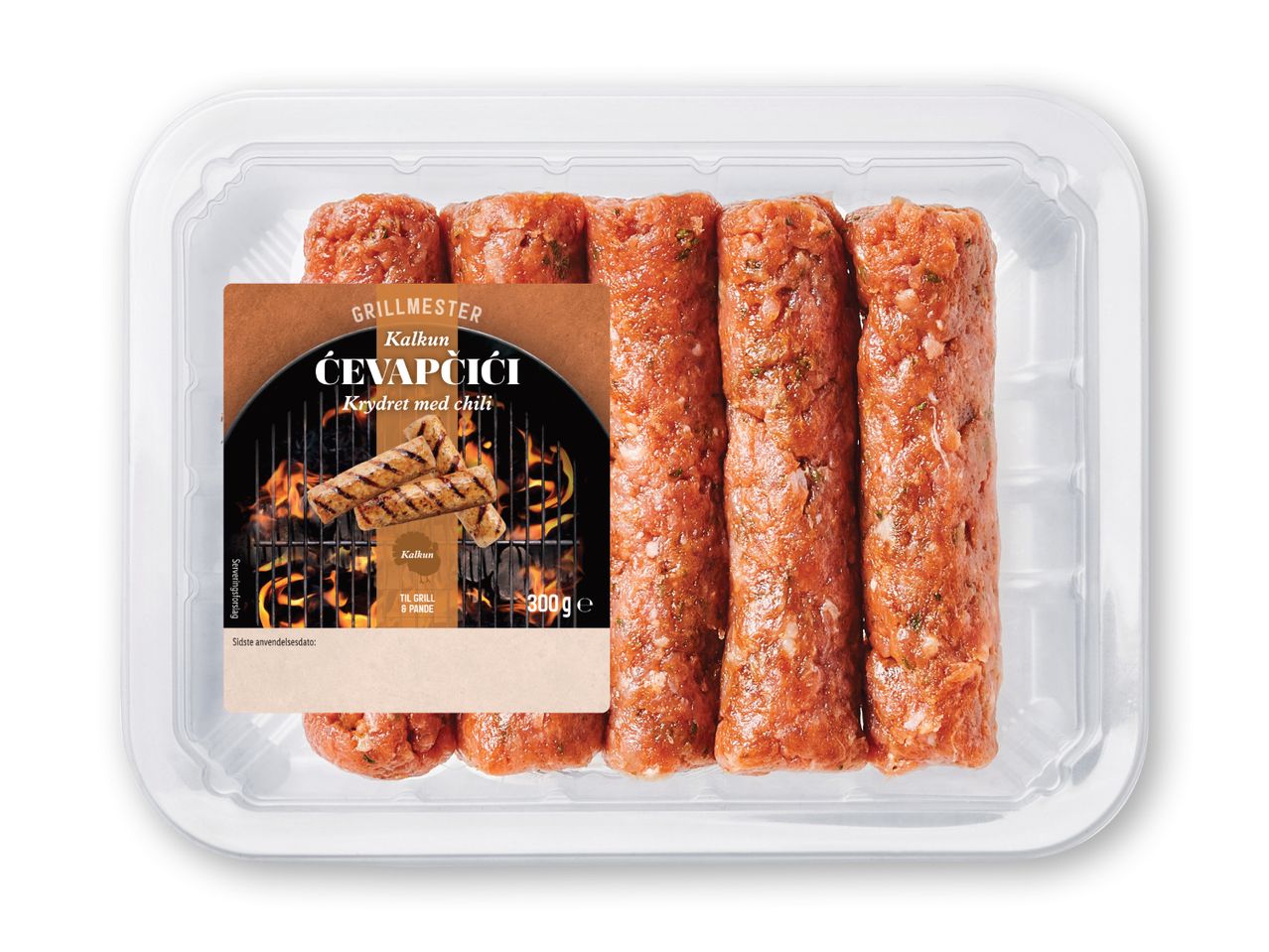 Færdigpakkede cevapcici fra Ledo.