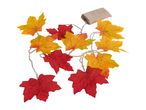 Autumn leaf string lights with a burlap battery pack.