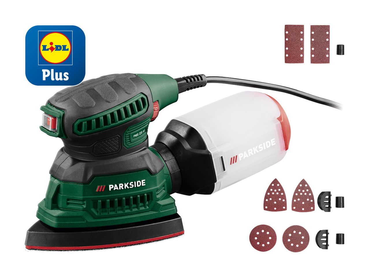 Parkside Plus Schleifgerät von Lidl mit Zubehör.