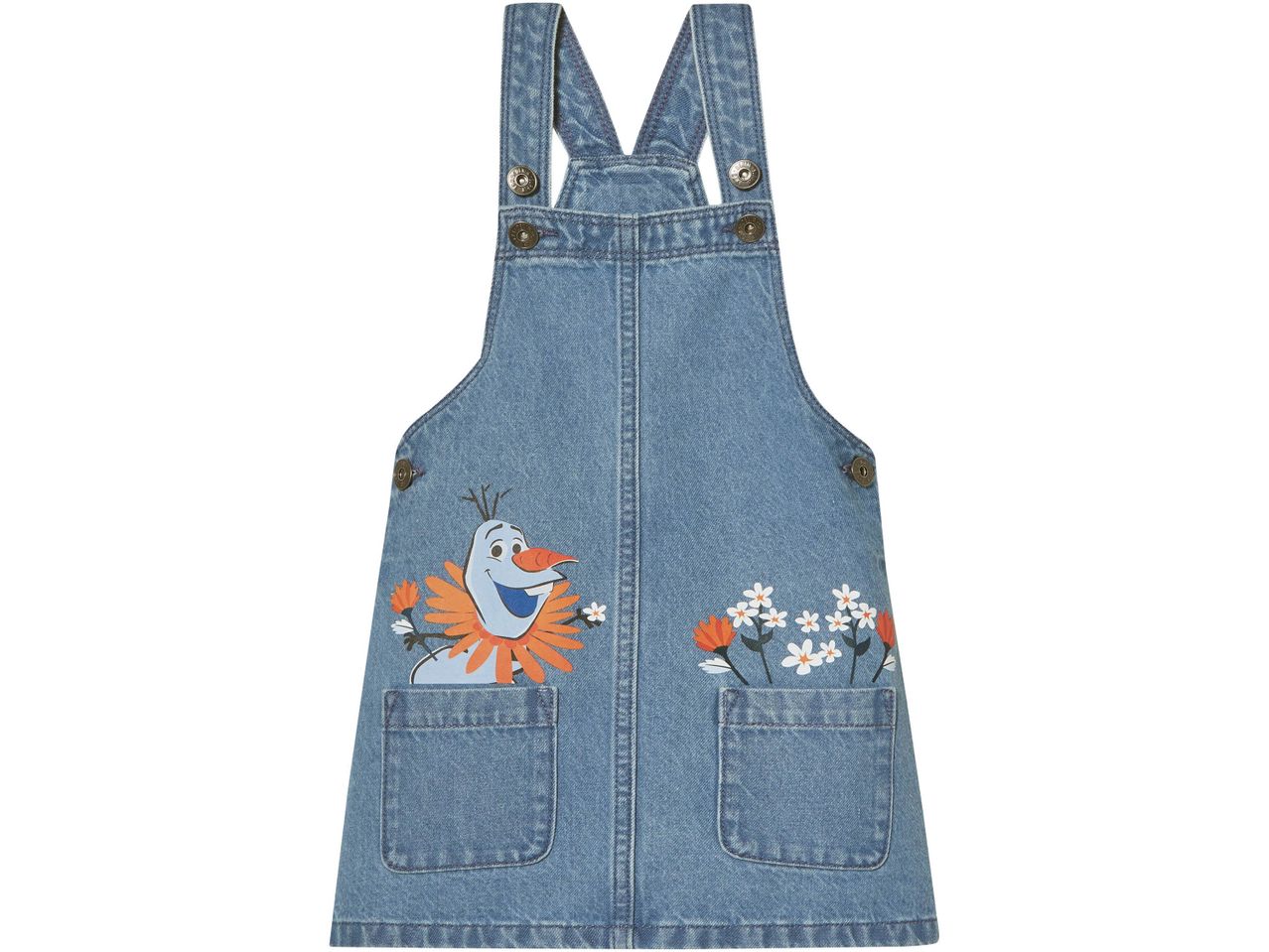 Frozen Olaf denim dungaree dress