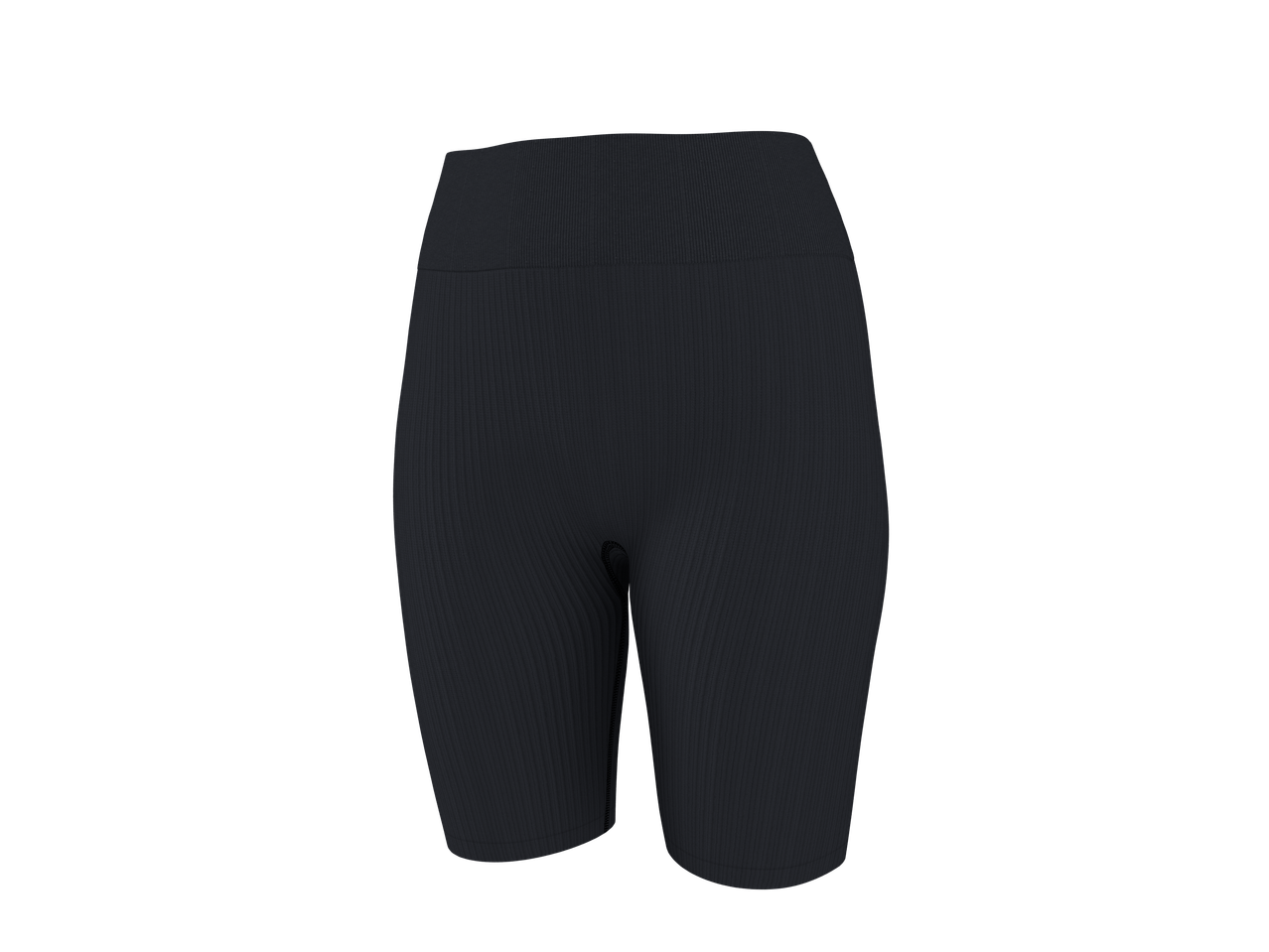 Crivit sieviešu funkcionālie šorti melnā rievotā audumā.