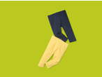 Leggings capri LUPILU em duas cores: azul-marinho e amarelo