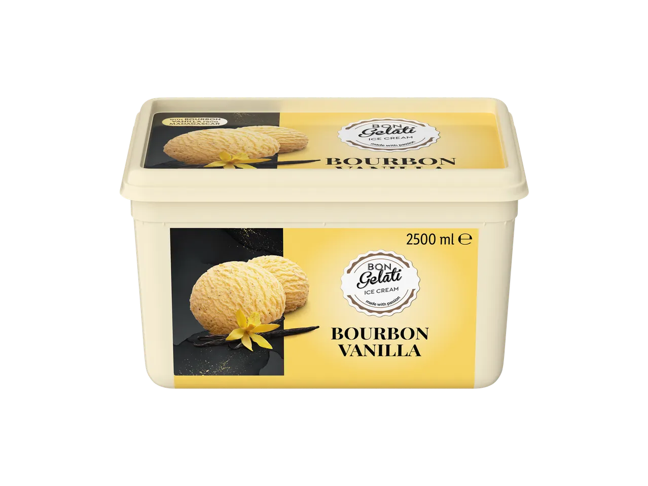 BQN Gelati burbono vanilės ledai 2500 ml pakuotėje