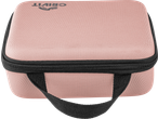 CRIVIT Mini Massage Gun in a pink zippered case with a black handle.