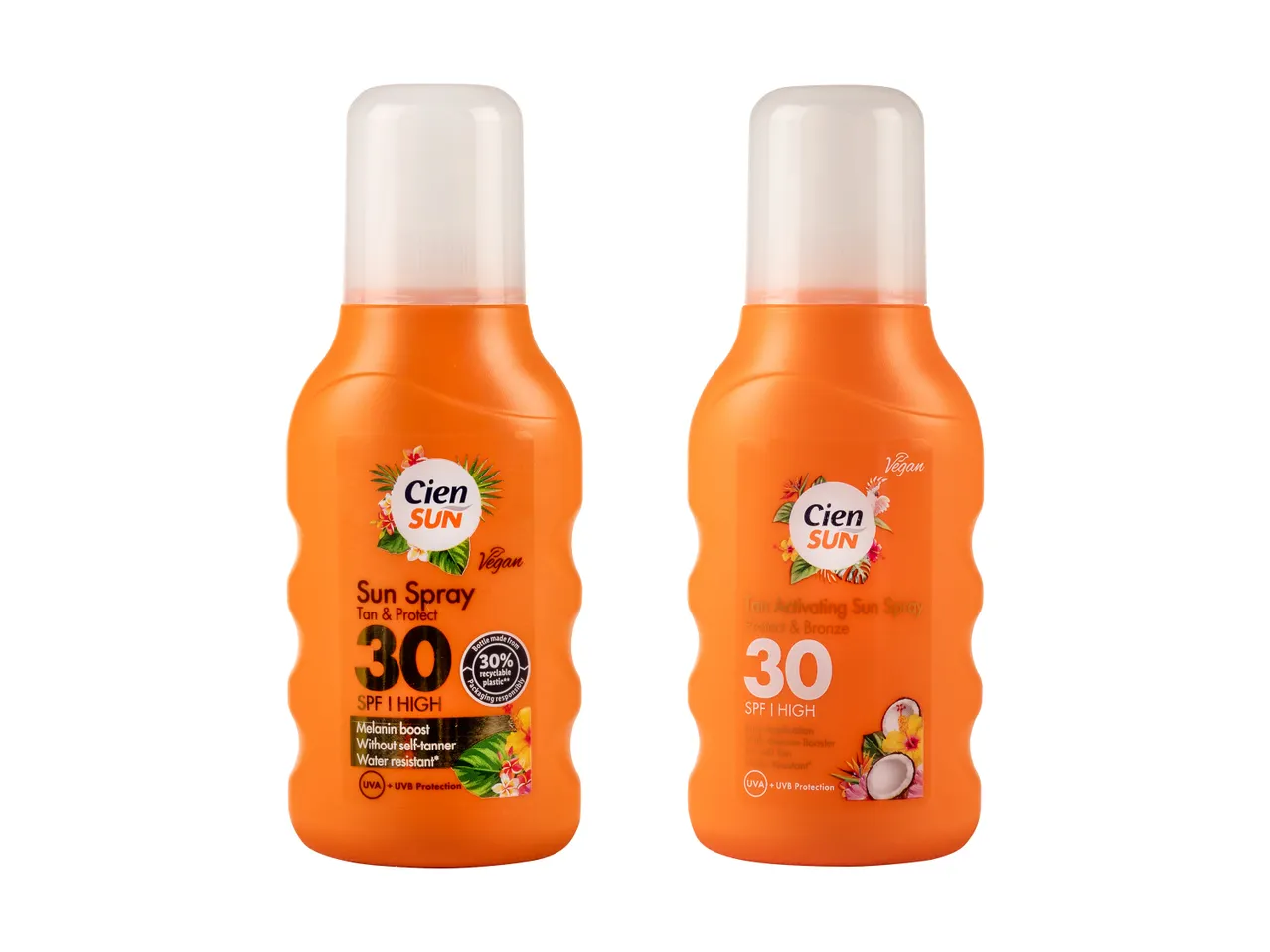 Spray-uri solare Cien Sun SPF 30: pentru bronzare și protecție.