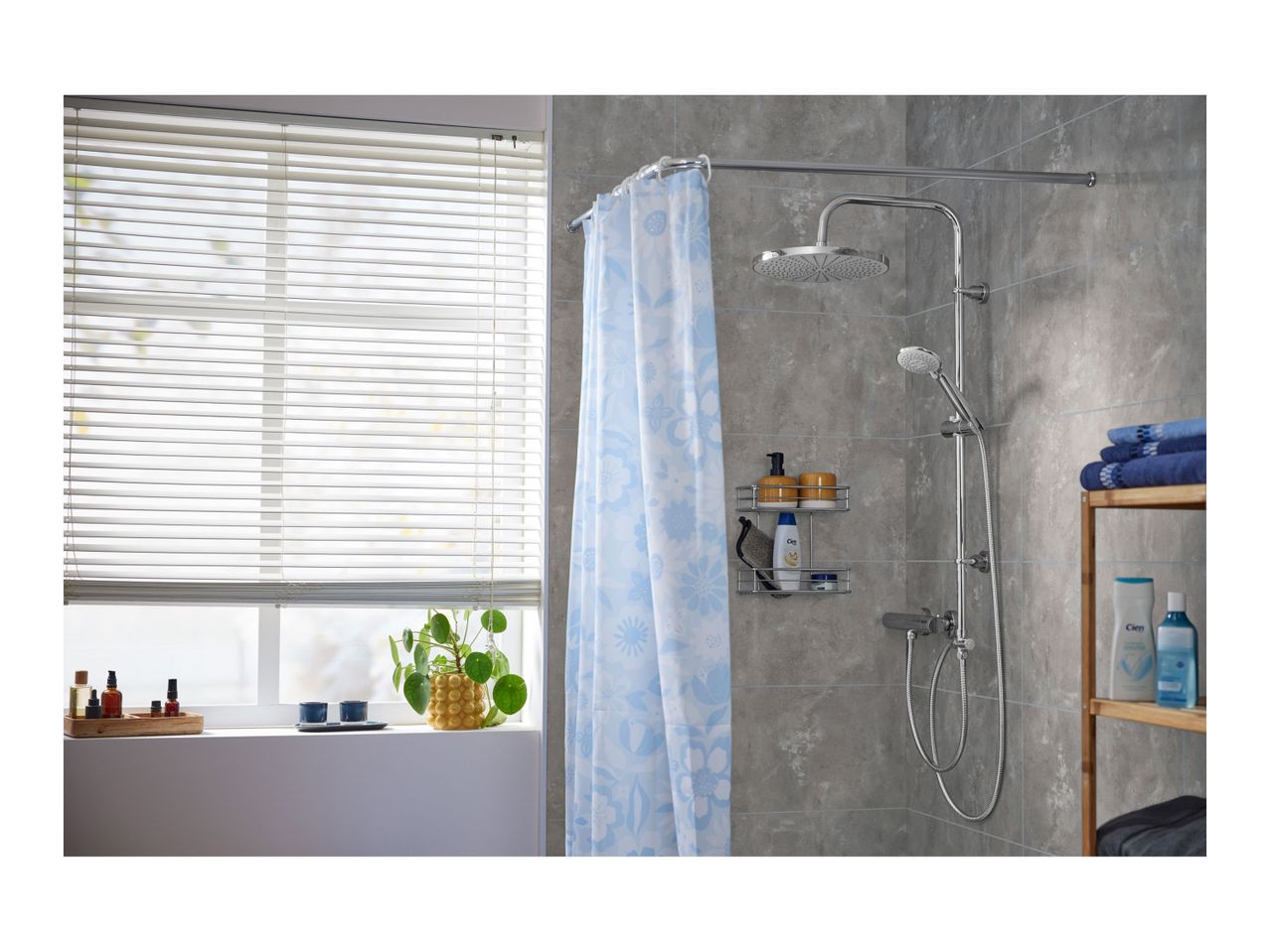Go to full screen view: Livarno Home XXL Shower Riser Set - Chrome - Image 8