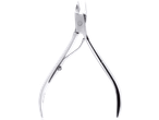 Alicate de cutículas metálico com mola, para manicure e pedicure.