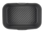Grey rectangular silicone air fryer liner with handles