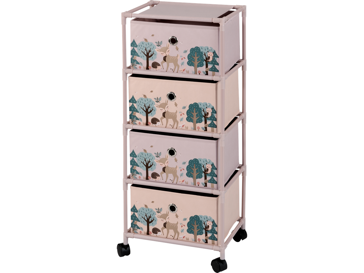 LIVARNO Rollregal 4 sahtliga, metsaloomade prindiga