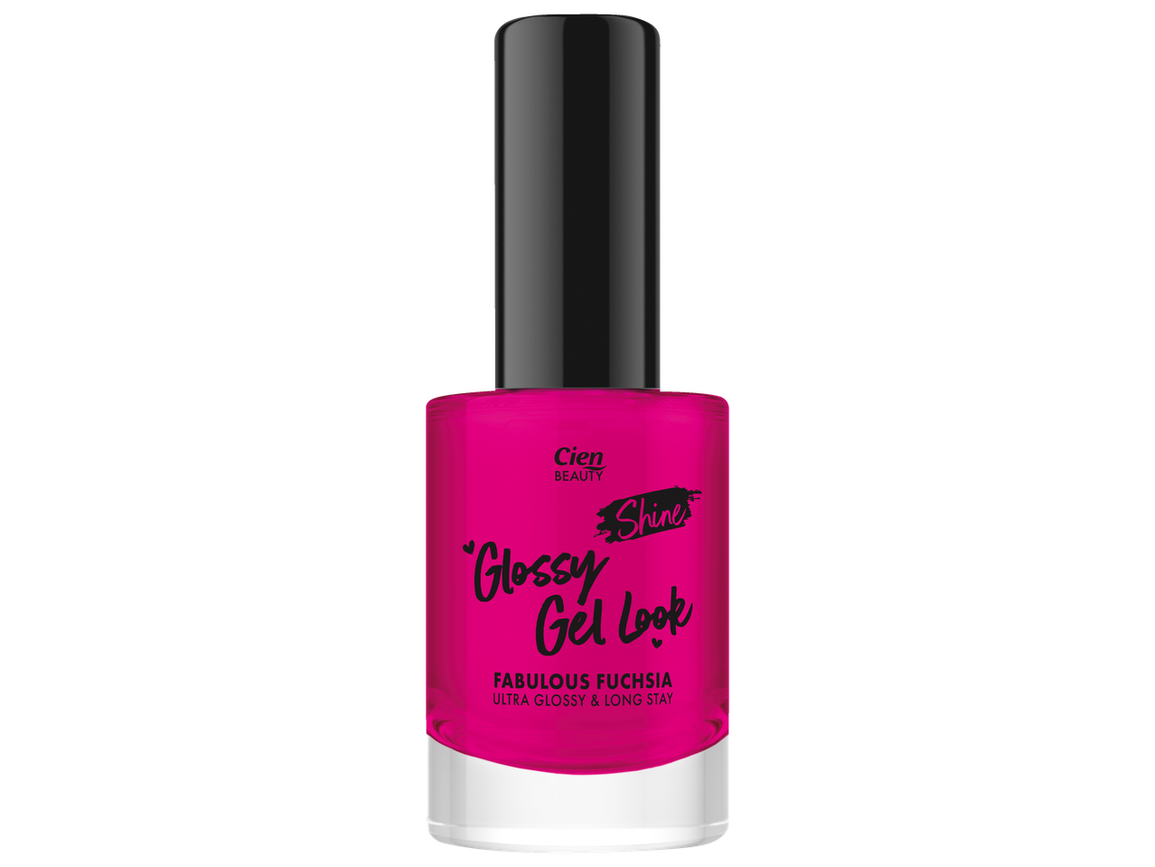 Oja Cien Beauty, nuanță fuchsia, cu aspect gel lucios.
