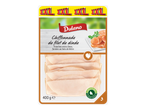 Emballage de chiffonnade de filet de dinde, tranches extra-fines fumées au bois de hêtre, 400g.