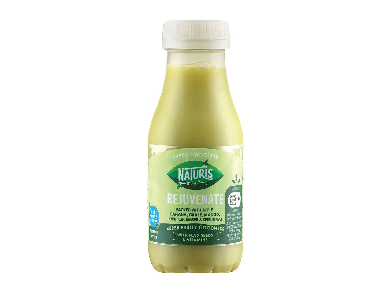 Naturis Rejuvenate smoothie: fruity smoothie with flax seeds and vitamins.