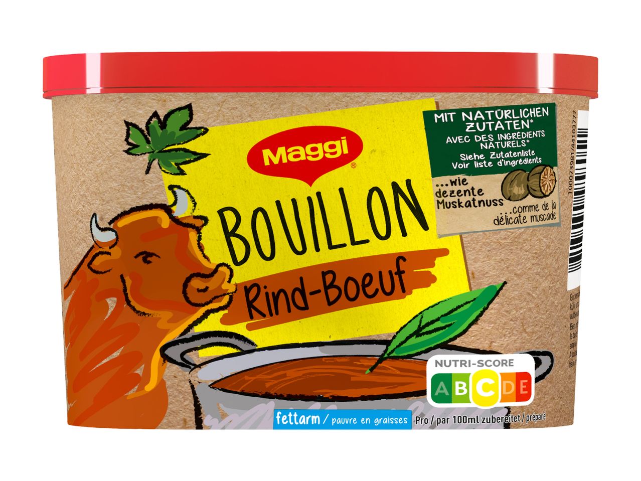 Maggi Rinderbouillon in einer umweltfreundlichen Verpackung.