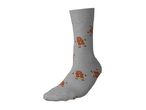 Grey sock with gingerbread man pattern