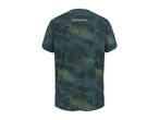 Men's dark green camouflage short-sleeve sports t-shirt with reflective strip on the back.
