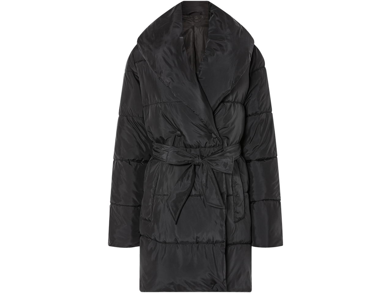 Melna Esmara Kappa stepēta jaka ar jostu