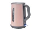 A rose gold SilverCrest electric kettle with a water level indicator and blue light.