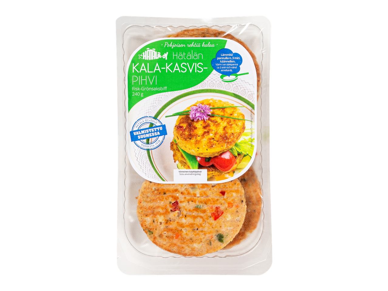Pakkaus kahta Valio Kasvispihviä.