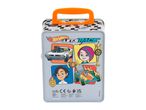 Hot Wheels Let's Race metal lunchbox with cartoon characters and cars.