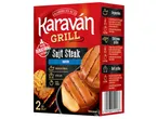Két Karaván Grill Sajt Steak sajtszelet, készen a grillezésre.