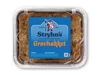 Stryhn's Grovhakkede kål i en klar plastbeholder.