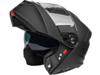 Ultimate Speed® atverčiamasis motociklo šalmas matinės juodos spalvos su skaidriu ir tamsintu skydeliu.