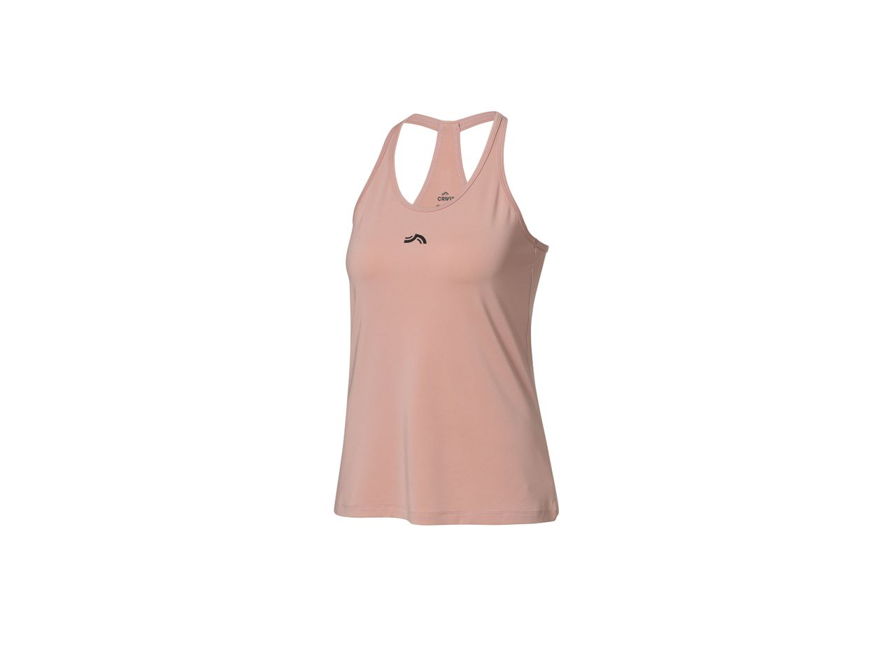 A Crivit women's peach-colored racerback tank top.