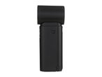 Black handheld camera with a cylindrical lens on a white background.