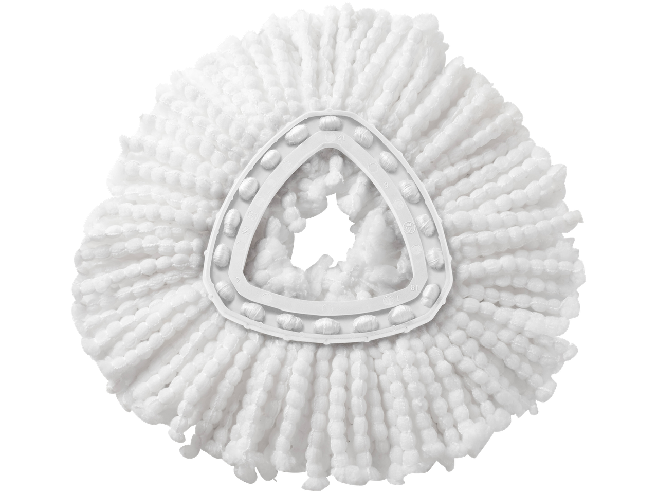 Vileda Easy Wring & Clean Refill, white microfiber mop head with a triangular plastic base.