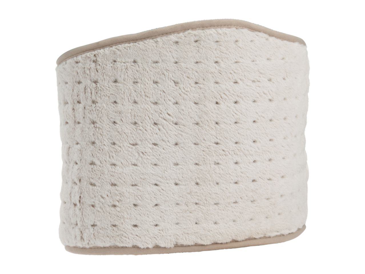 Beige plush electric heating pad with a dotted texture