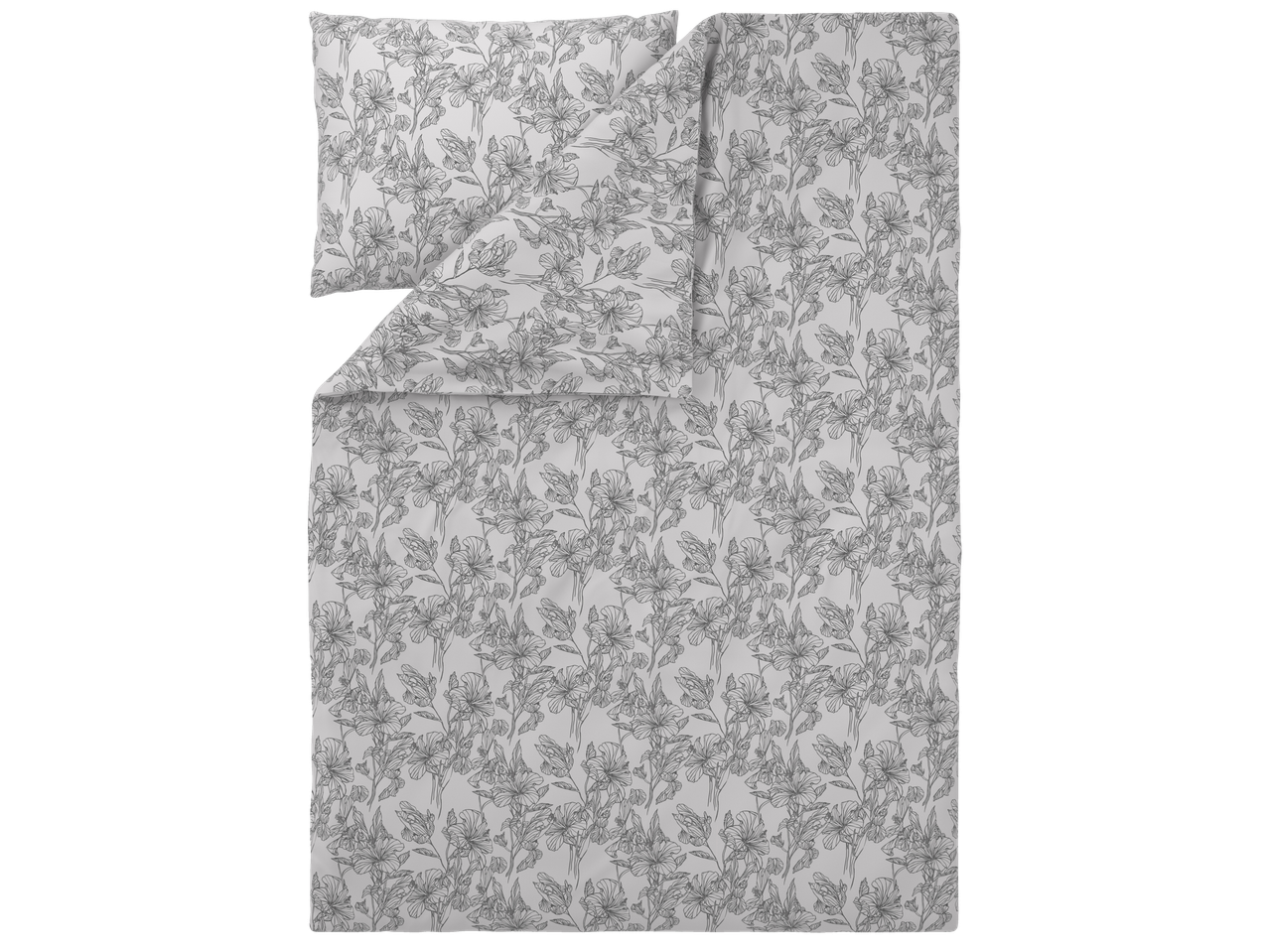 LIVARNO home Renforcé Duvet Cover Set with floral pattern.