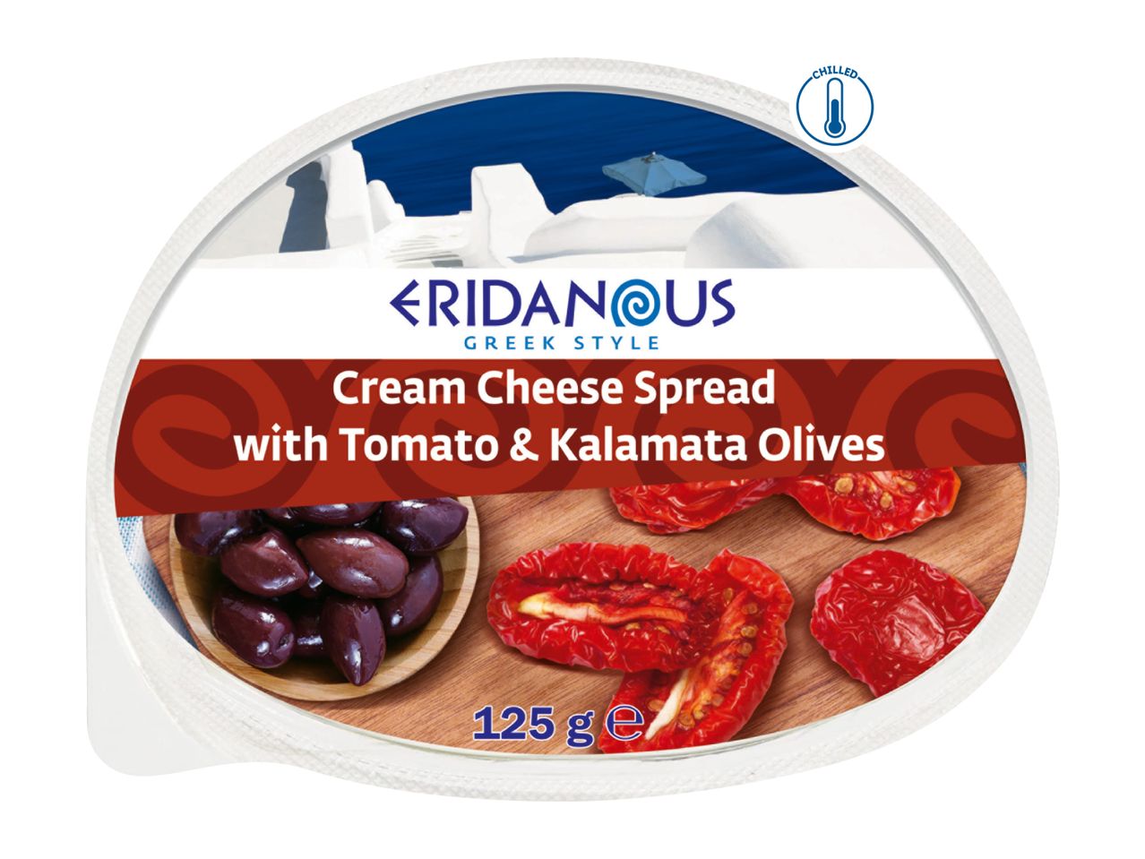 Eridanous Greek Style Cream Cheese Spread with Tomato & Kalamata Olives, 125g