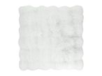 Soft white faux fur rug with wavy edges