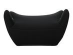 Top-down view of a black bean bag chair with a subtle green accent on the sides.