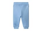 Light blue baby sweatpants with a wide elastic waistband and ribbed cuffs.