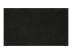 Black rectangular doormat with a rubber border