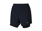 Pantaloncini sportivi da uomo Crivit blu scuro con strato interno nero.