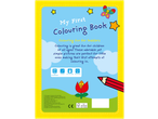 My First Colouring Book for toddlers, featuring a butterfly, stars, and a red pencil.