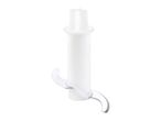 White food processor blade attachment with two curved metal blades