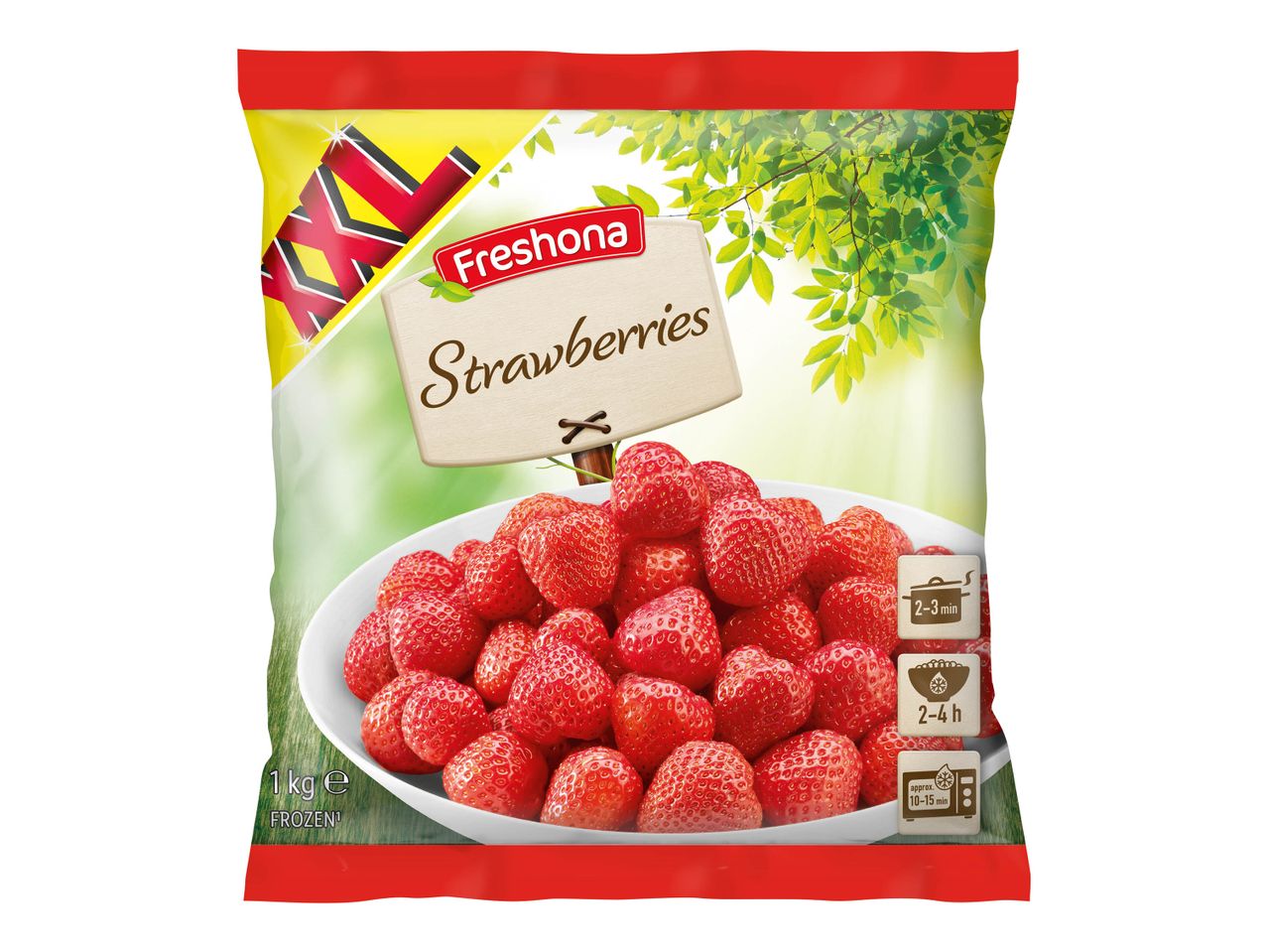 Sachet de fraises surgelées Freshline.