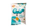 Salt & Vinegar air-popped potato chips in a white and teal bag with nutritional information.